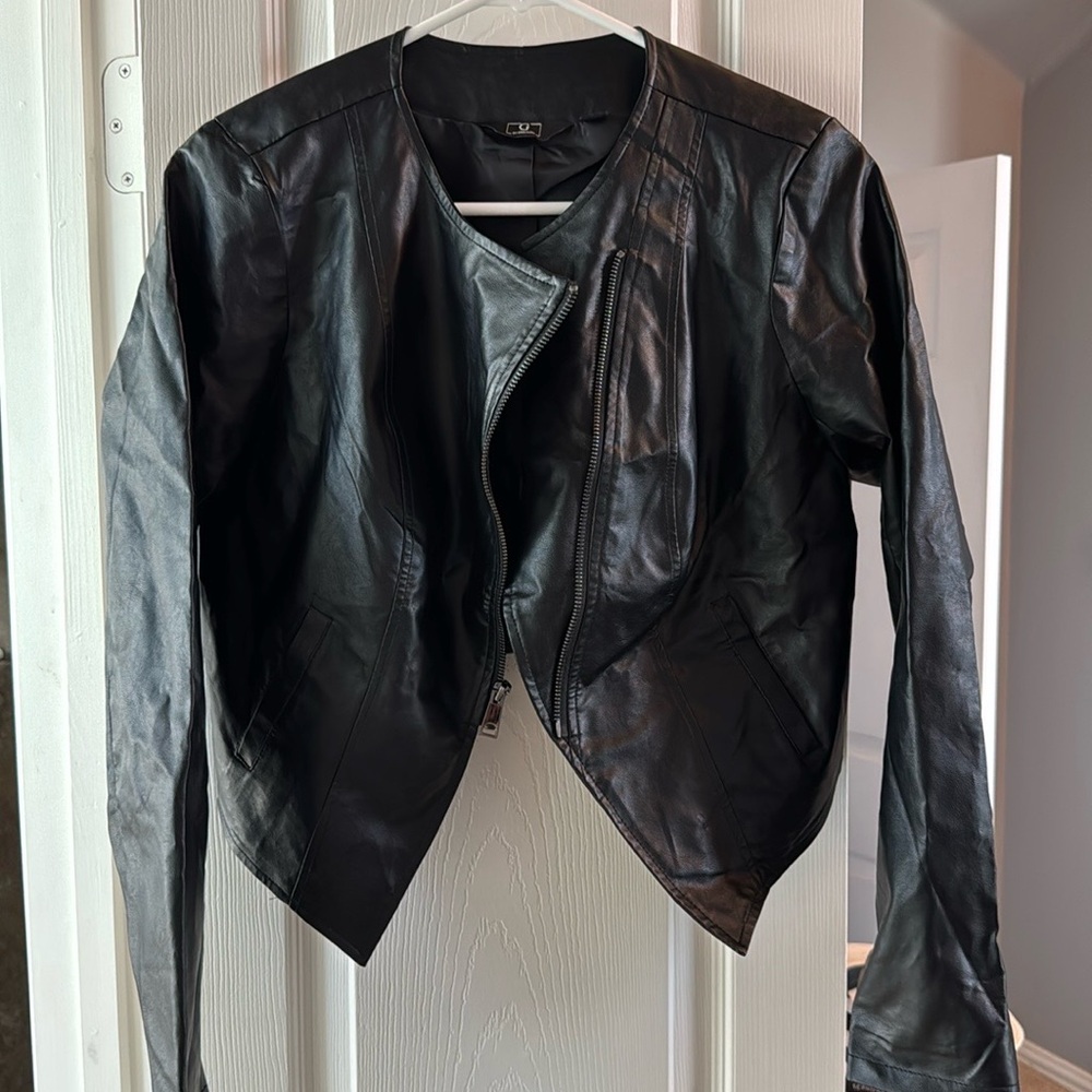 Faux leather black jacket